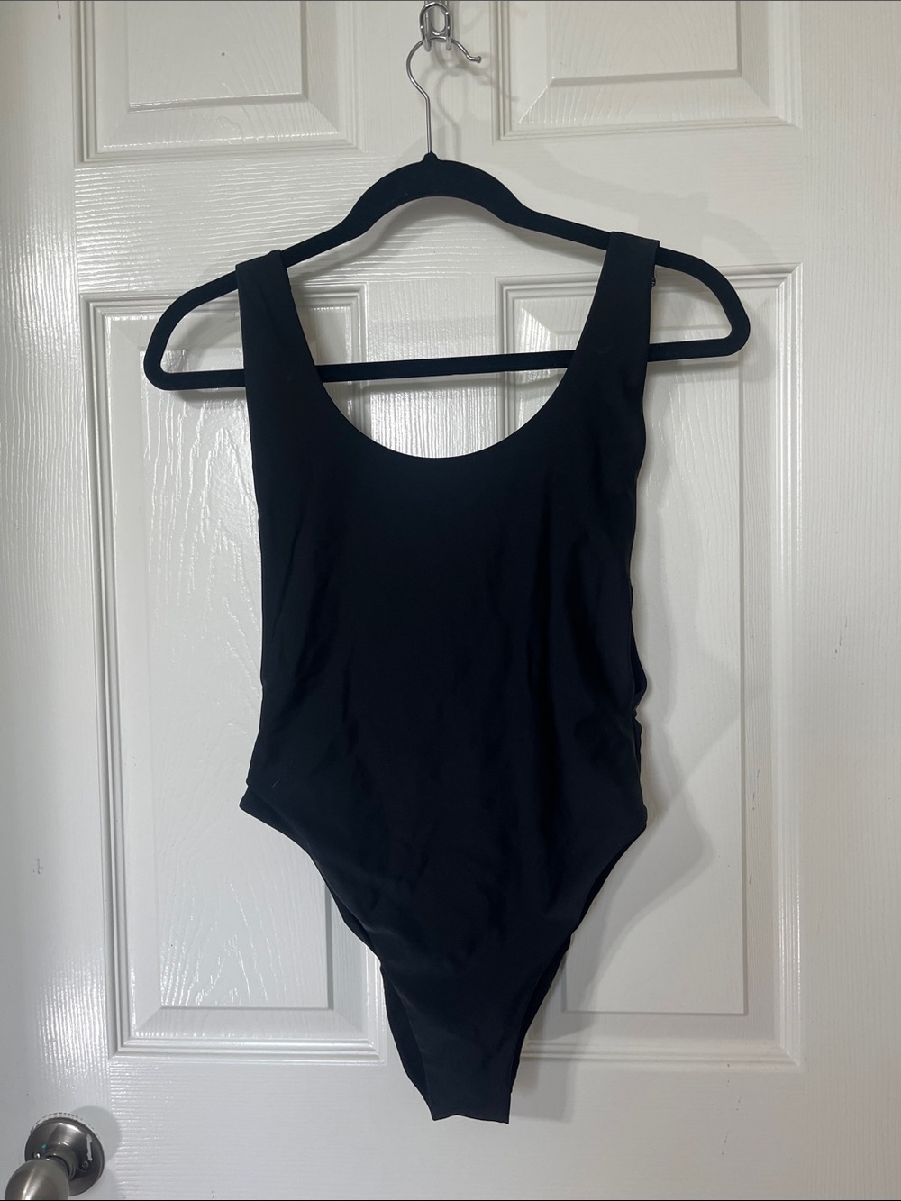 aerie Black Scoop-Back One-Piece Swimsuit